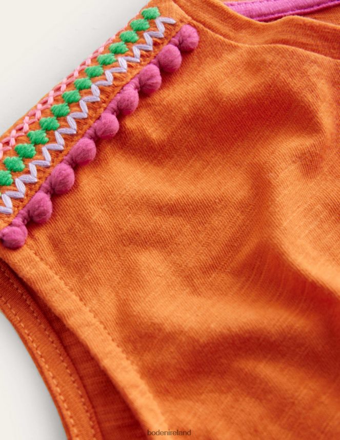 Kumquat Marl Clothing Gathered Front Tee Boden Girls L466L62888