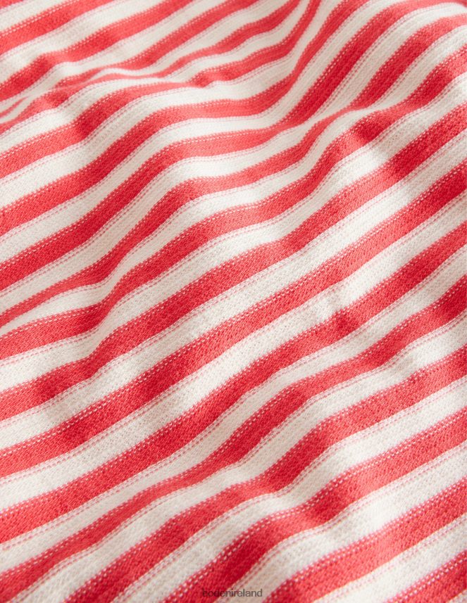 Kumquat Orange/White Clothing Texture Breton Boden Girls L466L63170