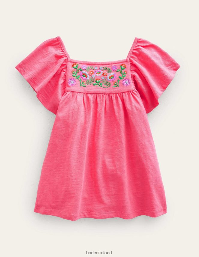 Lollipop Pink Clothing Embroidered Jersey Top Boden Girls L466L62856