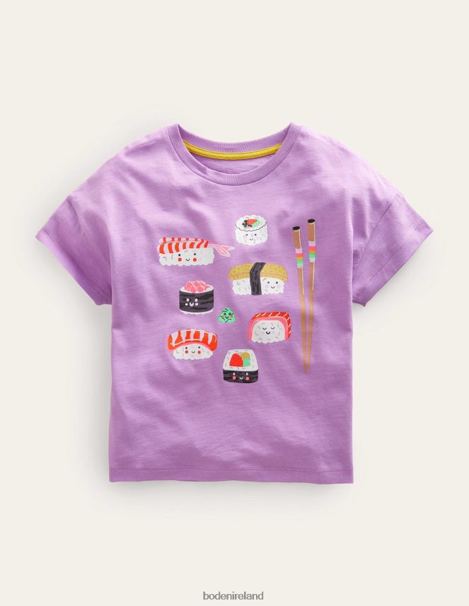 Lupin Purple Sushi Clothing Printed Graphic T-shirt Boden Girls L466L62853