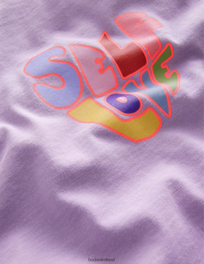 Misty Lavender Self Love Clothing Printed Slogan T-Shirt Boden Girls L466L62947