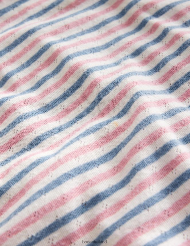 Multi Stripe Clothing Long Sleeve Pointelle Top Boden Girls L466L6773