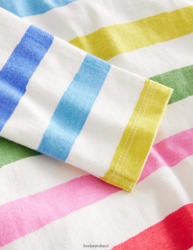 Painterly Rainbow Stripe Clothing Everyday Breton Boden Girls L466L6756