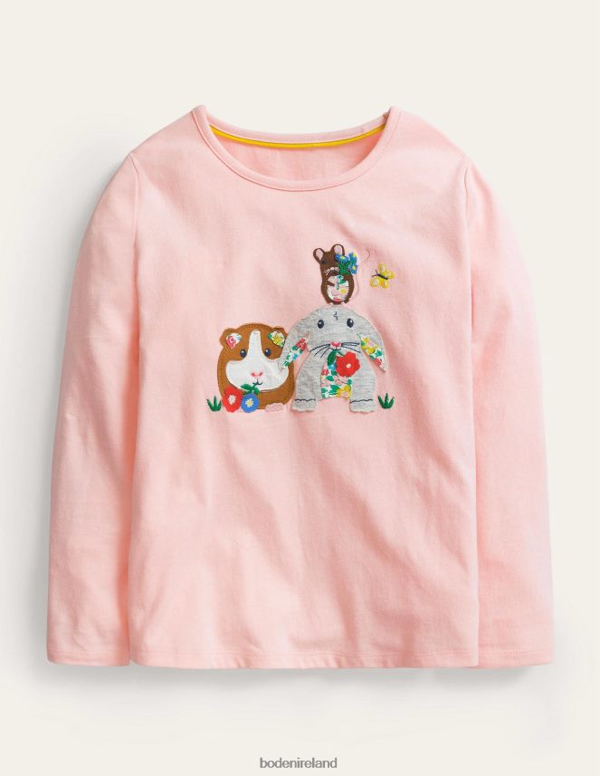 Pink Guinea Pig Clothing Long Sleeve Applique Top Boden Girls L466L63078