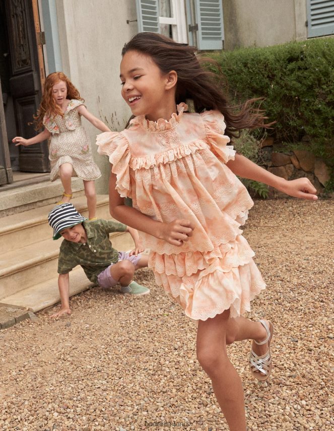 Pink Tie Dye Clothing Woven Broderie Top Boden Girls L466L62956