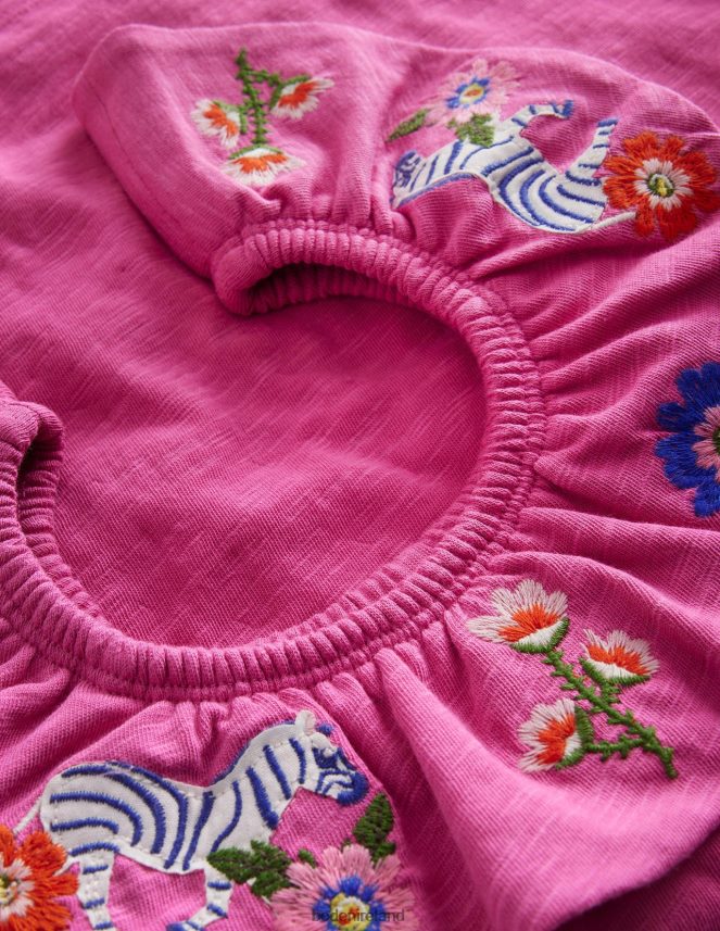Pink Zebras Clothing Frill Embroidered Top Boden Girls L466L6760