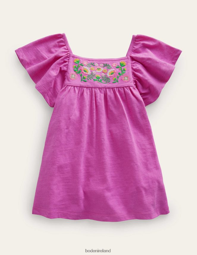 Radiant Orchid Purple Clothing Embroidered Jersey Top Boden Girls L466L62855