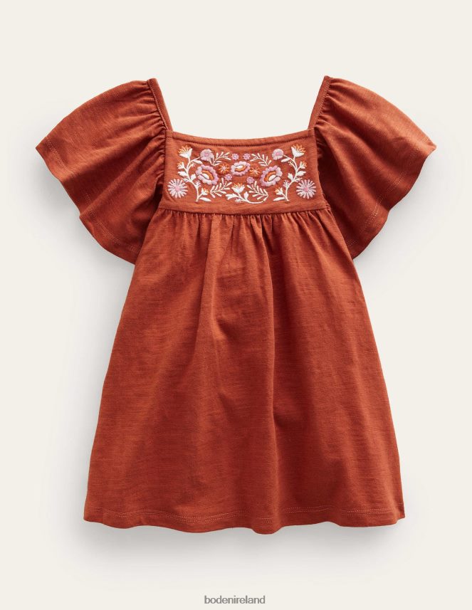 Roasted Chestnut Brown Clothing Embroidered Jersey Top Boden Girls L466L62954