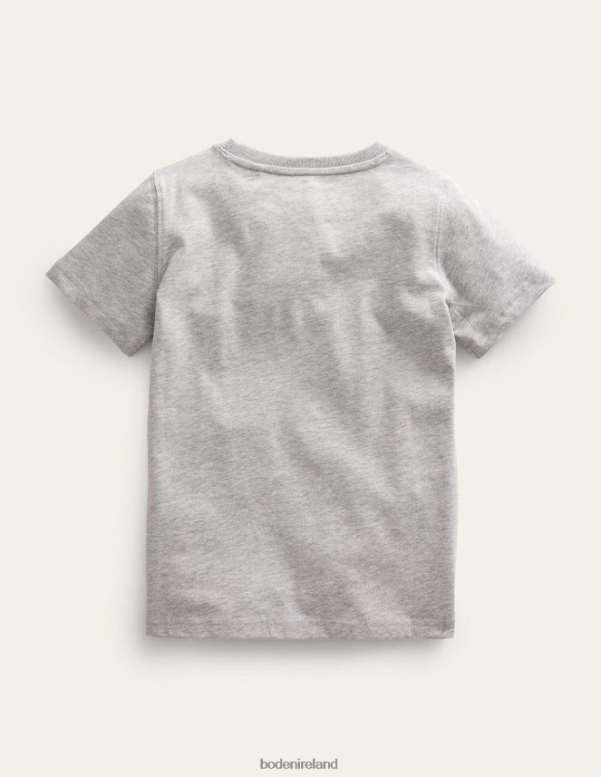 Silver Marl Fish Clothing Graphic-Print Cotton T-Shirt Boden Girls L466L63122