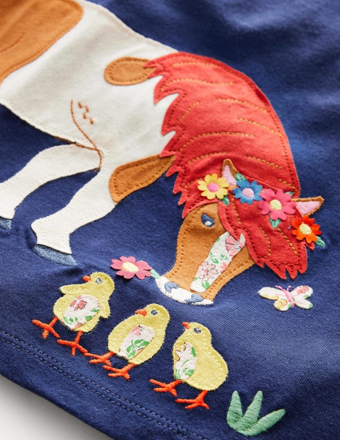 Starboard Blue Horse Clothing Long Sleeve Applique Top Boden Girls L466L62869