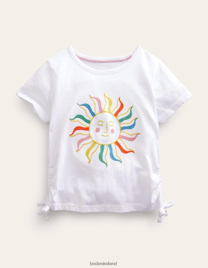 Sunshine White Clothing Ruched T-shirt Boden Girls L466L62987