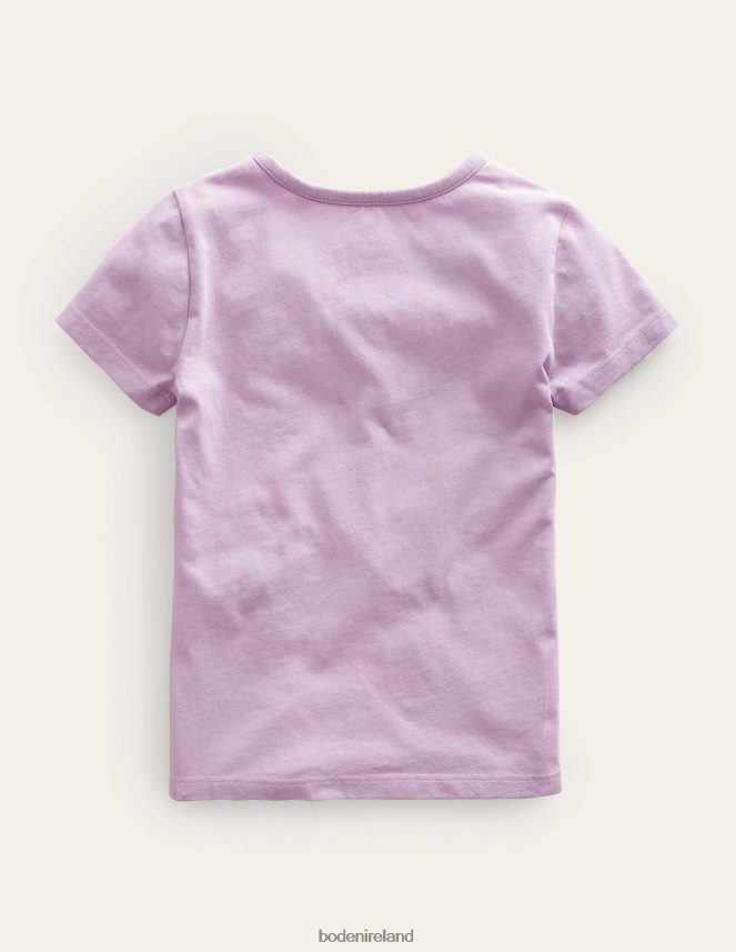 Sweet Pea Purple Peaches Clothing Printed Graphic T-Shirt Boden Girls L466L63289