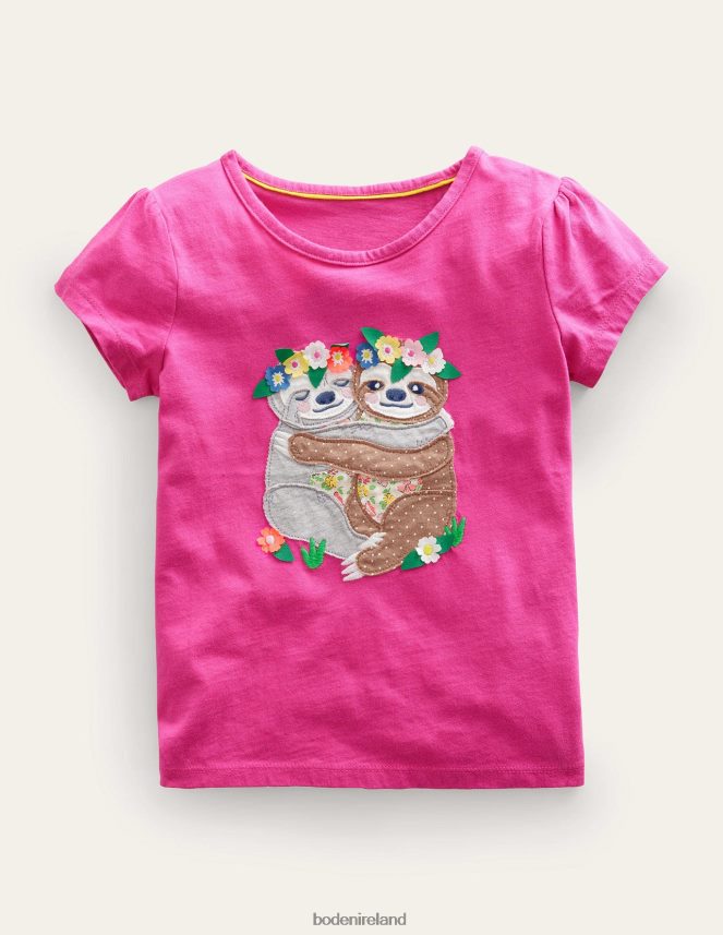 Tickled Pink Sloths Clothing Big Applique Top Boden Girls L466L62870