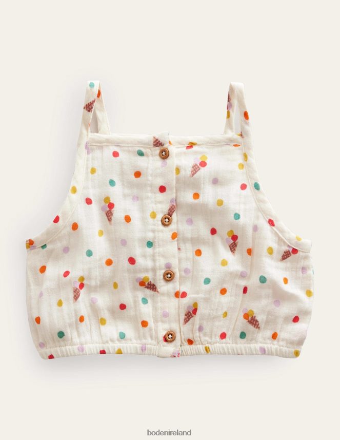 Vanilla Pod Ice Creams Clothing Doublecloth Crop Top Boden Girls L466L62828