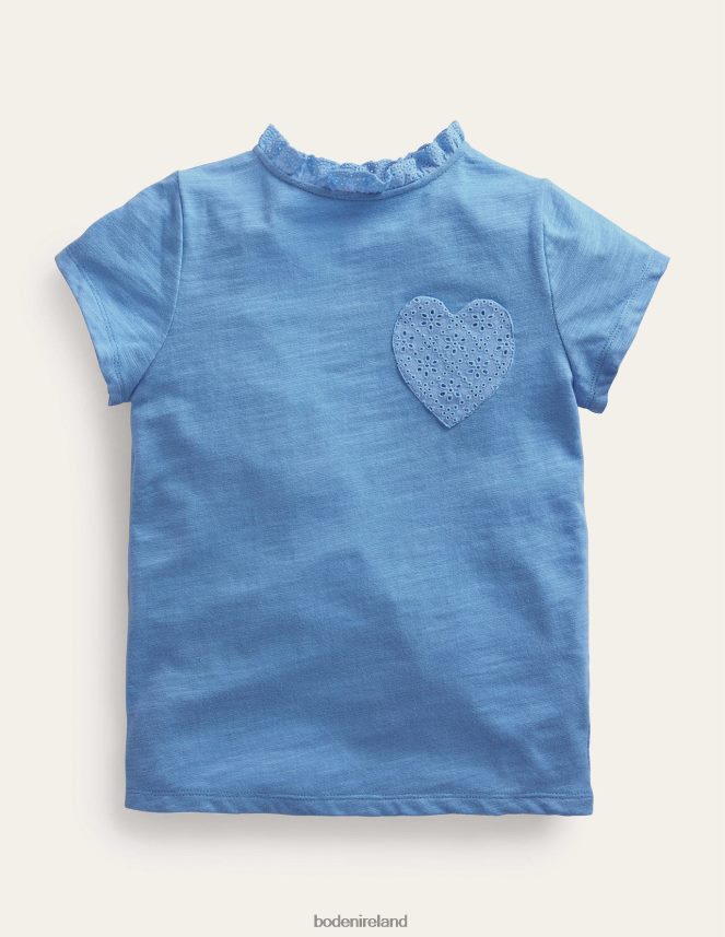 Vista Blue Clothing Broderie Pocket T-shirt Boden Girls L466L63152