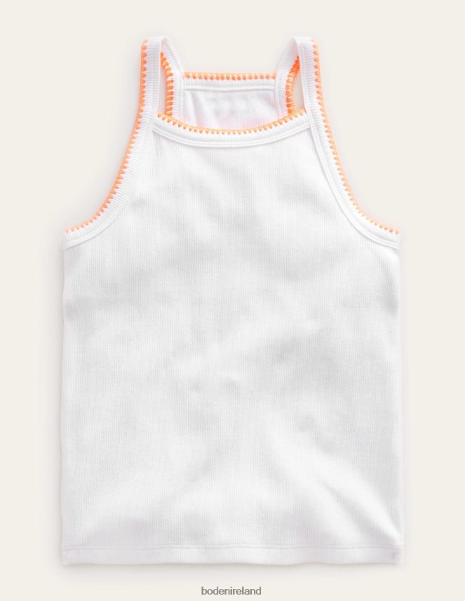 White Clothing Cut Away Vest Boden Girls L466L6764