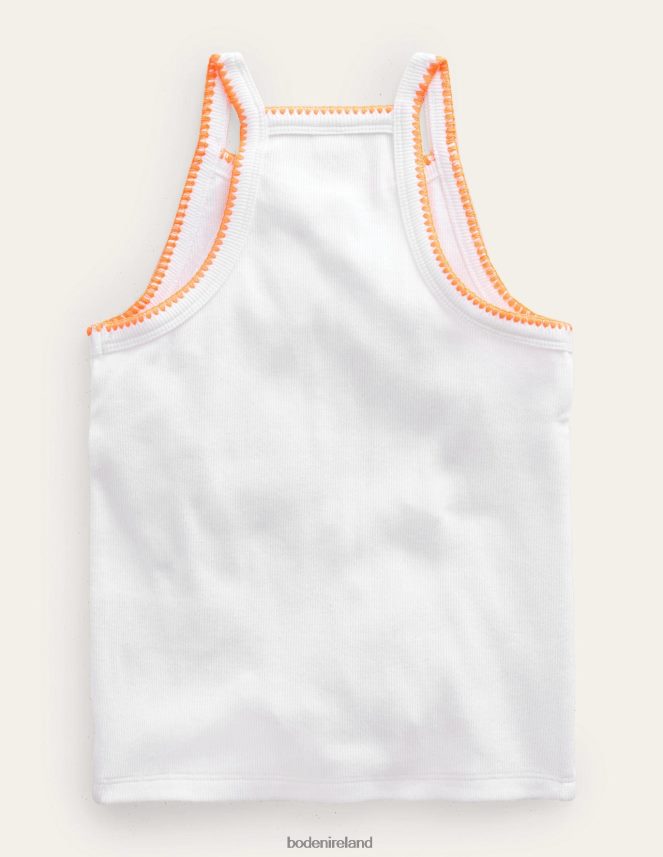 White Clothing Cut Away Vest Boden Girls L466L6764