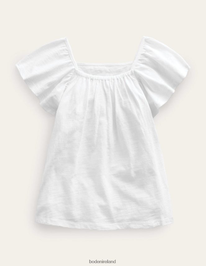 White Clothing Embroidered Jersey Top Boden Girls L466L63164