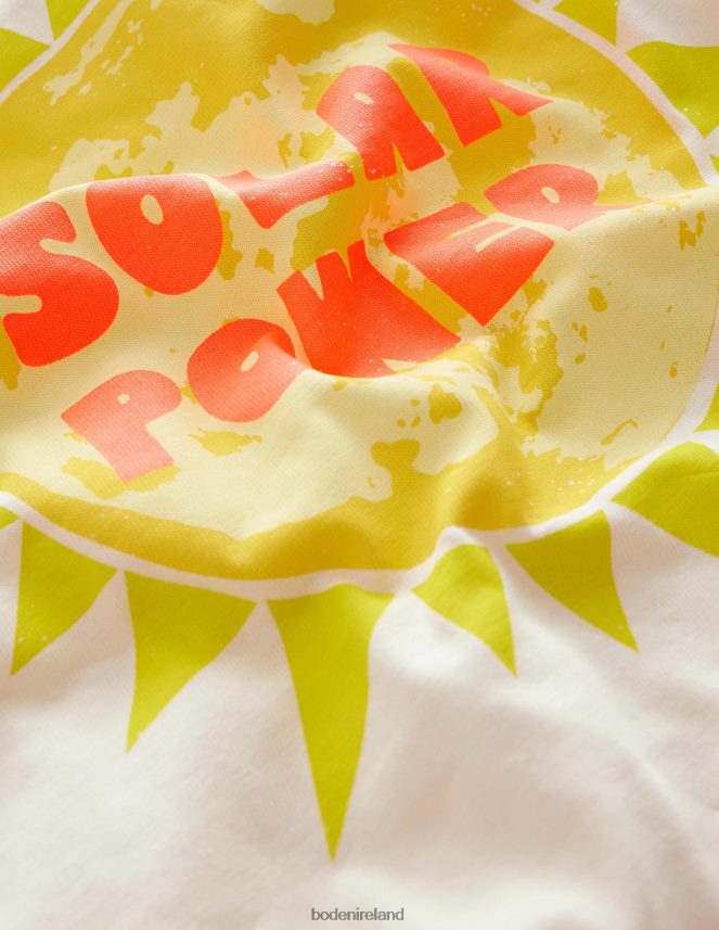 White Solar Power Clothing Printed Graphic T-Shirt Boden Girls L466L62997