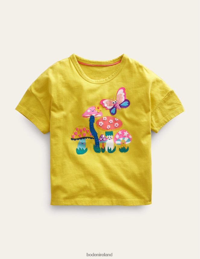 Yellow Mushrooms Clothing Printed Flutter T-shirt Boden Girls L466L63008