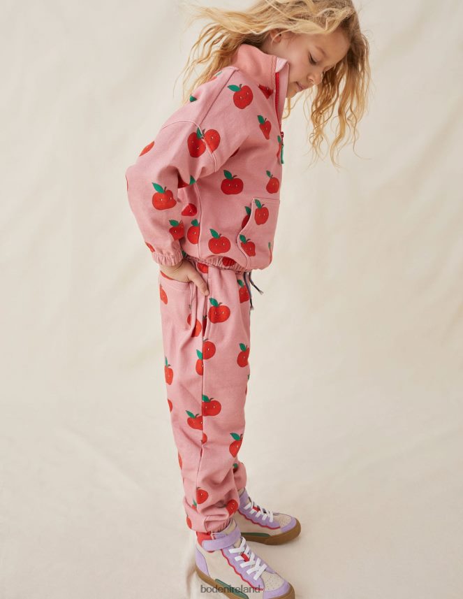 Almond Pink Apples Clothing Printed Jogger Boden Girls L466L6798