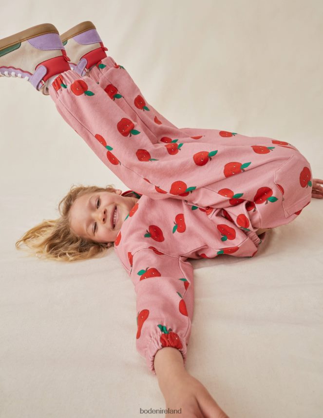 Almond Pink Apples Clothing Printed Jogger Boden Girls L466L6798
