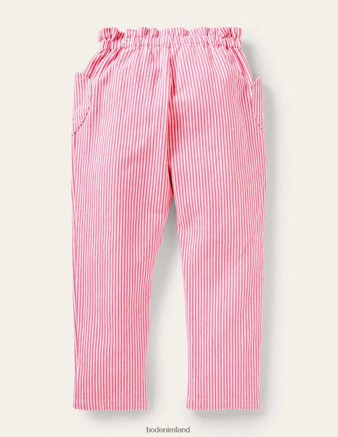 Festival Pink Ticking Stripe Clothing Pull-on Trousers Boden Girls L466L62984