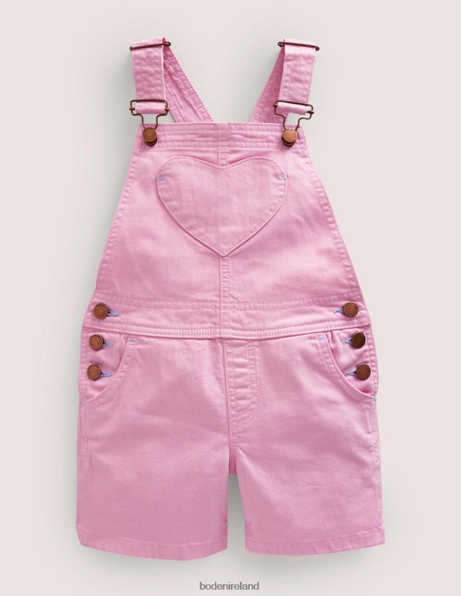 Lilac Pink Clothing Heart Pocket Short Dungarees Boden Girls L466L63204