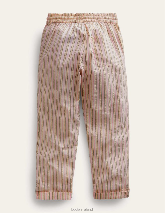Lilac and Metallic Stripe Clothing Stripe Pull on Trousers Boden Girls L466L62653