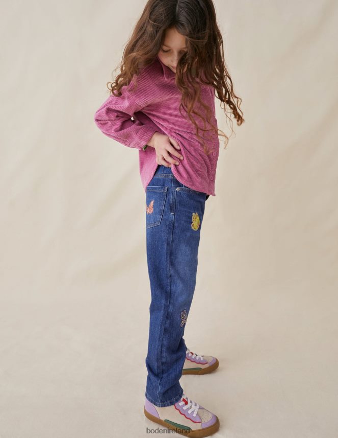 Mid Vintage Butterfly Clothing Relaxed Straight-Leg Jeans Boden Girls L466L6799