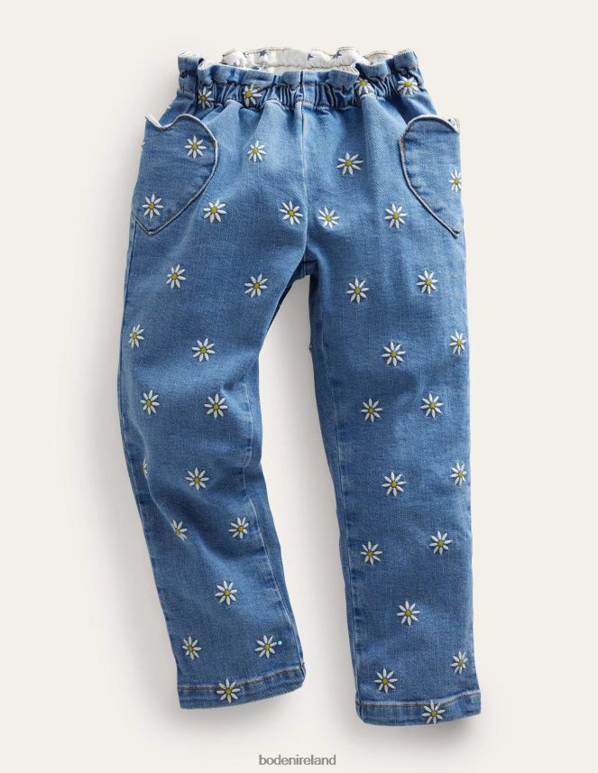 Mid Vintage Embroidered Daisy Clothing Pull-on Trousers Boden Girls L466L63013