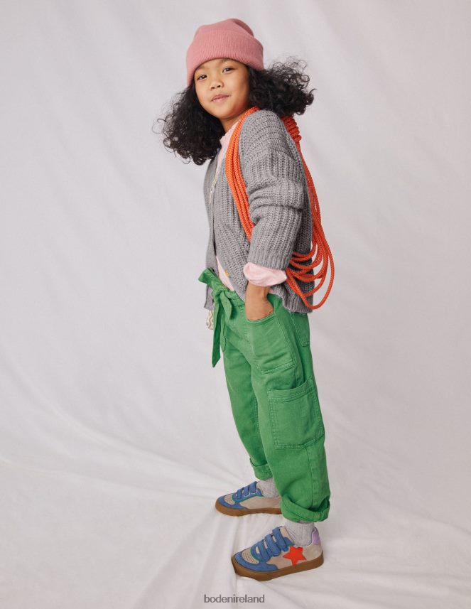 Safari Green Clothing Tie-Waist Cargo Trousers Boden Girls L466L62726