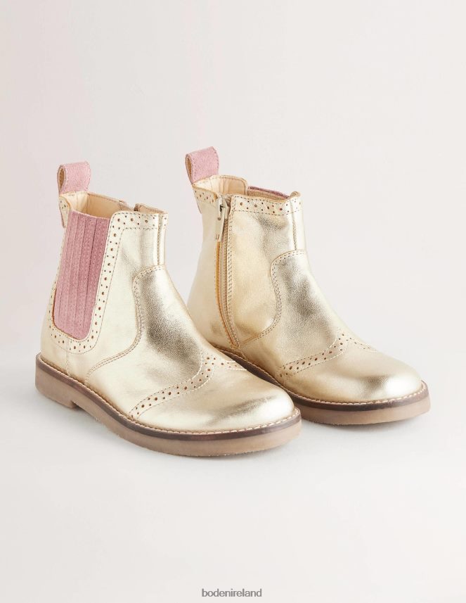 Gold Metallic Footwear Chelsea Boots Boden Girls L466L62738