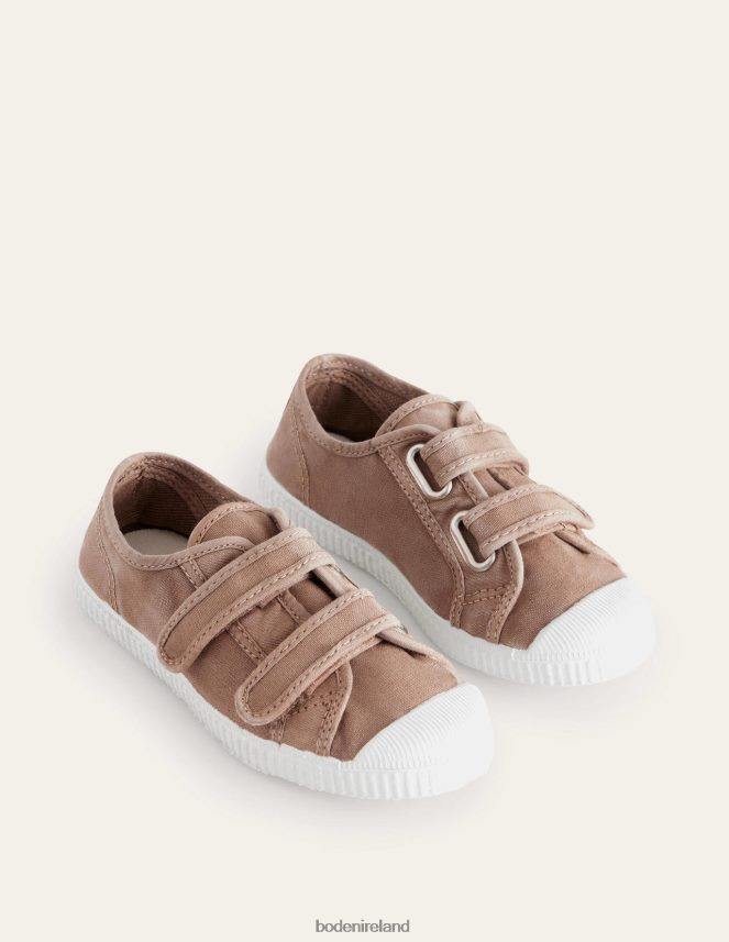 Brown Footwear Double Strap Canvas Shoes Boden Girls L466L6830