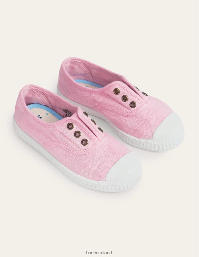 Cameo Pink Footwear Laceless Canvas Pull-ons Boden Girls L466L6812