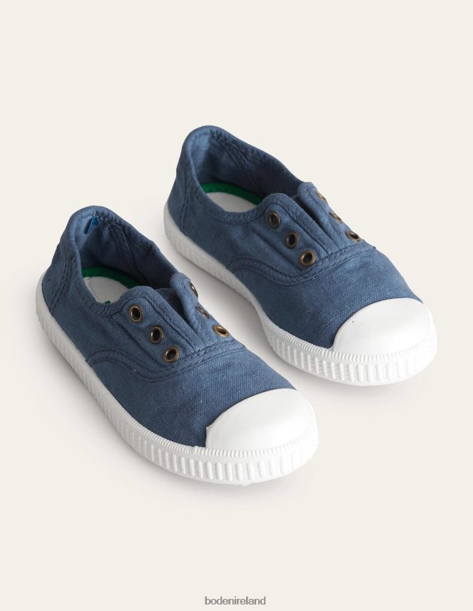 College Navy Footwear Laceless Canvas Pull-ons Boden Girls L466L6816