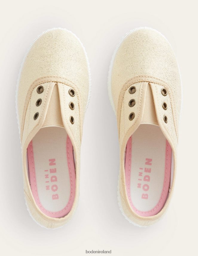 Gold Footwear Laceless Canvas Pull-ons Boden Girls L466L6817