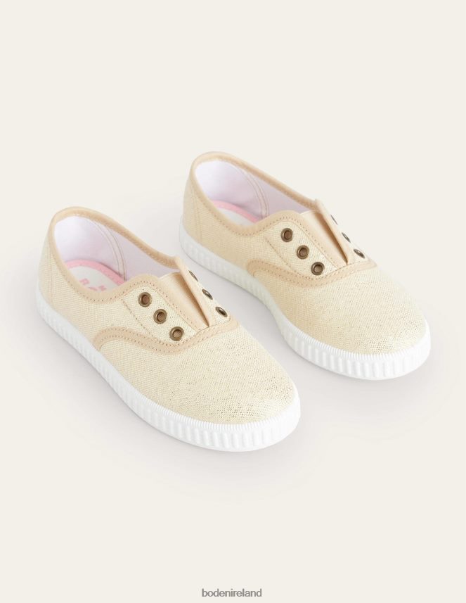 Gold Footwear Laceless Canvas Pull-ons Boden Girls L466L6817