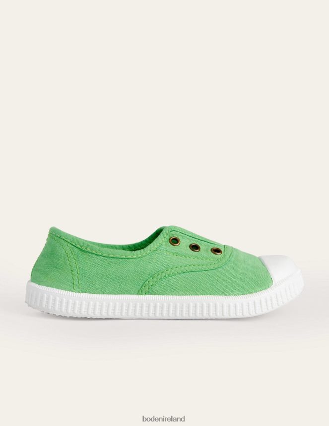 Green Footwear Laceless Canvas Pull-ons Boden Girls L466L62698