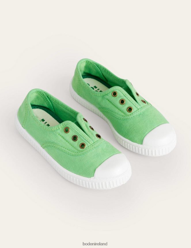 Green Footwear Laceless Canvas Pull-ons Boden Girls L466L62698