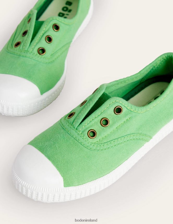 Green Footwear Laceless Canvas Pull-ons Boden Girls L466L62698