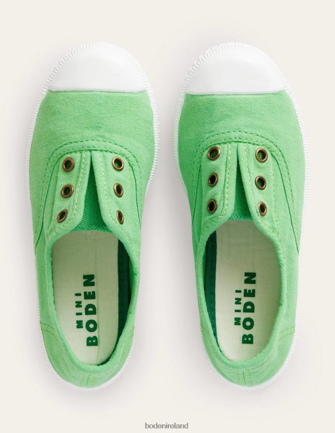 Green Footwear Laceless Canvas Pull-ons Boden Girls L466L62698