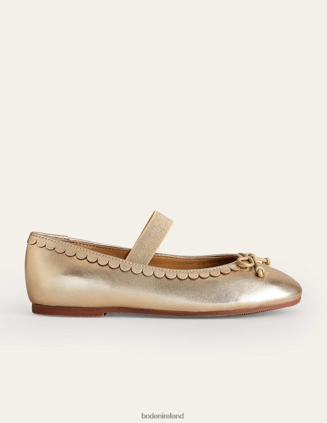 Gold Metallic Footwear Leather Ballet Flat Boden Girls L466L6814
