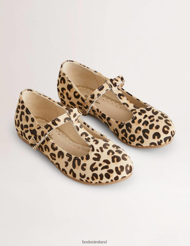 Leopard Footwear Party T-bars Shoes Boden Girls L466L62761