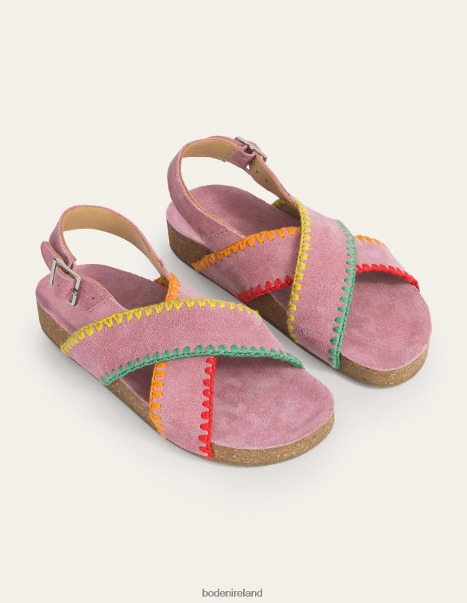 Bright Petal Pink Footwear Crossover Sandals Boden Girls L466L62694