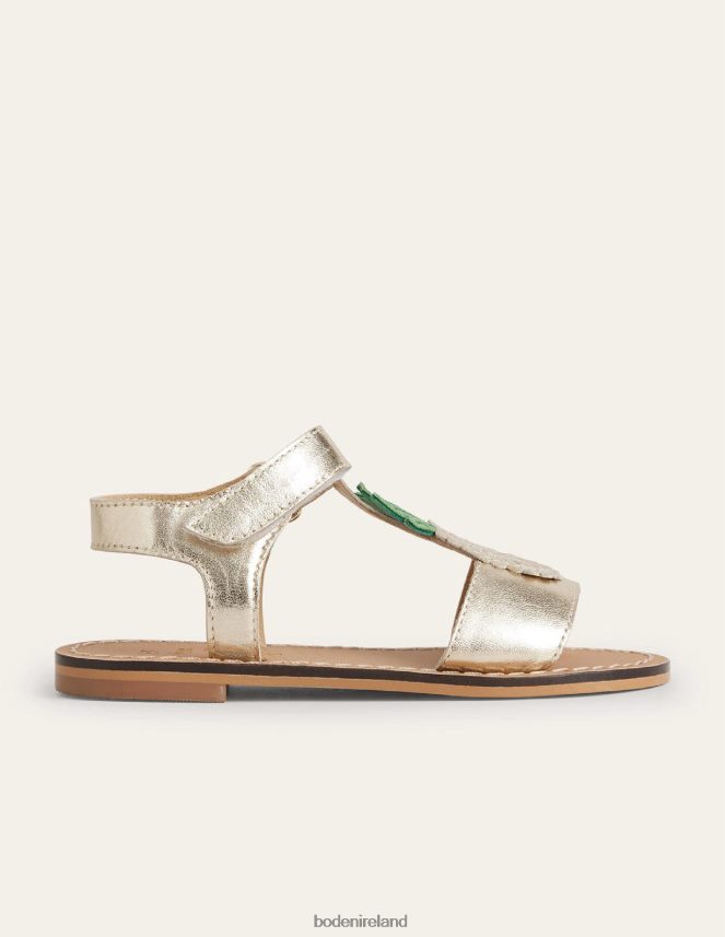 Gold Metallic Pineapple Footwear Novelty Sandals Boden Girls L466L62652