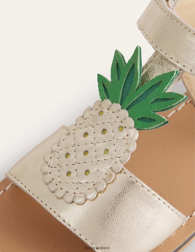 Gold Metallic Pineapple Footwear Novelty Sandals Boden Girls L466L62652