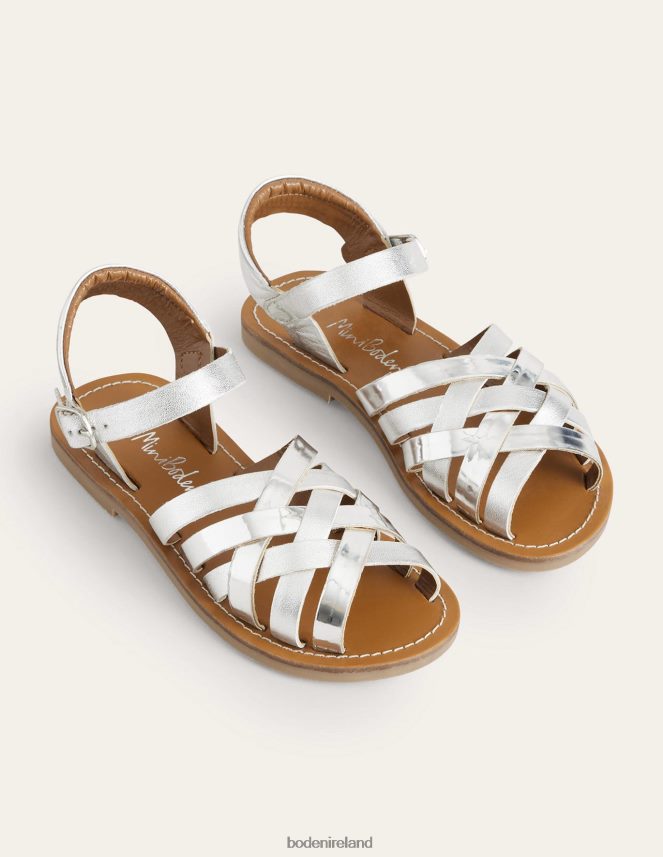 Metallic Silver Footwear Strappy Sandals Boden Girls L466L62764