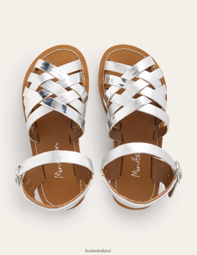 Metallic Silver Footwear Strappy Sandals Boden Girls L466L62764