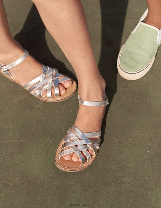 Metallic Silver Footwear Strappy Sandals Boden Girls L466L62764